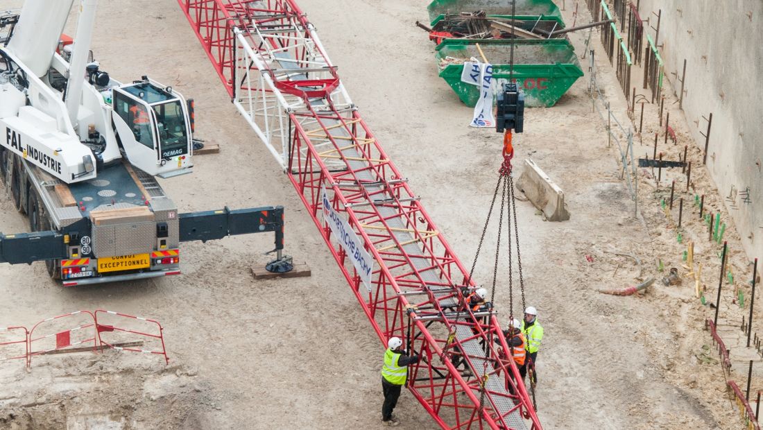 Janvier 2019 - installation grue et travaux de terrassement