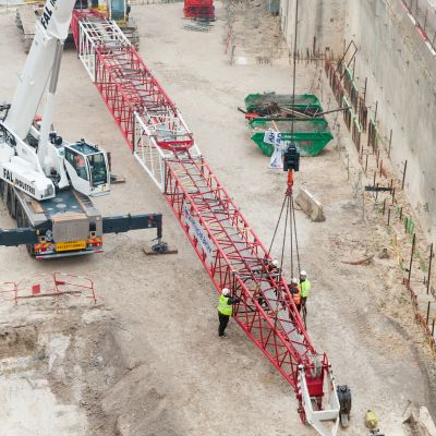 Janvier 2019 - installation grue et travaux de terrassement