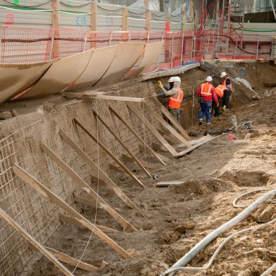 Février 2019 - Réalisation des talus de soutanement des voiries péripheriques