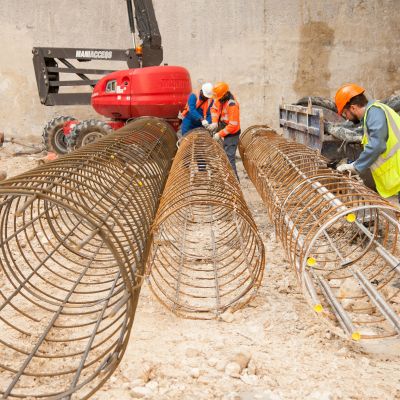 August 2019 - Construction of piles at the bottom of the excavation