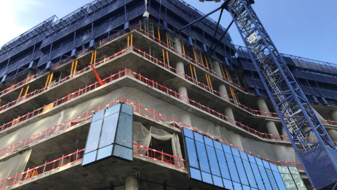 January 2021 - Installation of the first facade panels