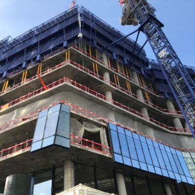 January 2021 - Installation of the first facade panels