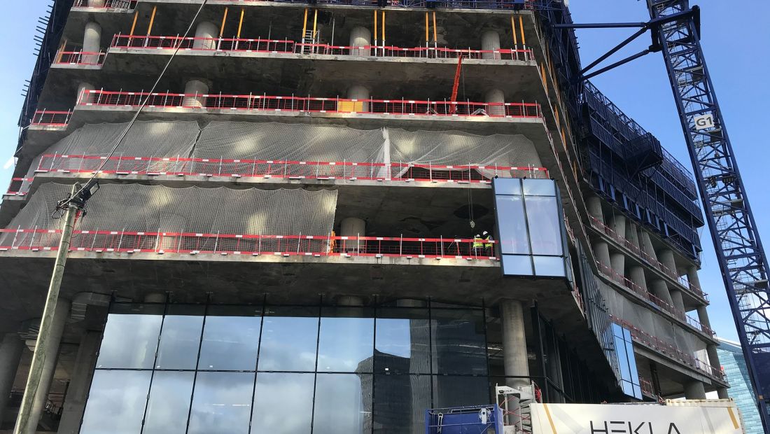 January 2021 - Installation of the first facade panels