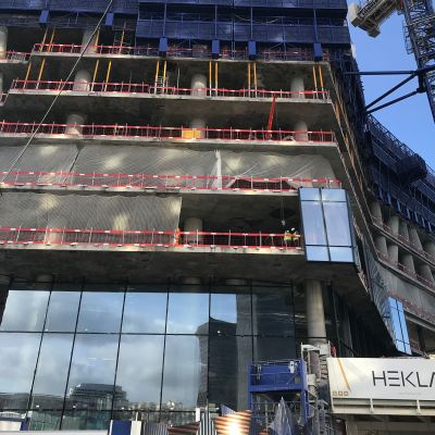 January 2021 - Installation of the first facade panels